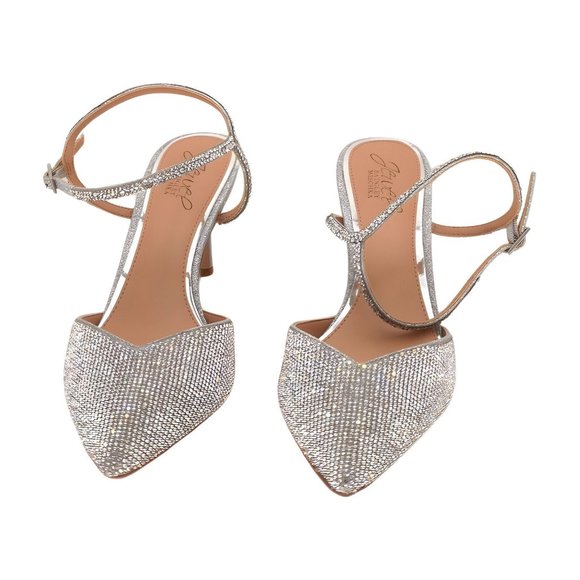 Jewel Badgley Mischka Georgina Pointed Toe Mid Heel Size 8 - Picture 5 of 6